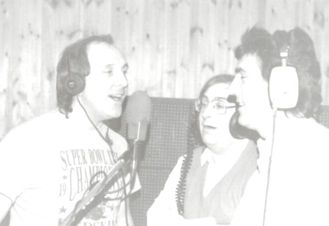 photo of Holly Records founders recording in Studio